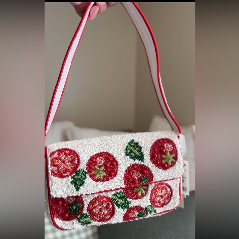 Viral Tomato Beaded Bag